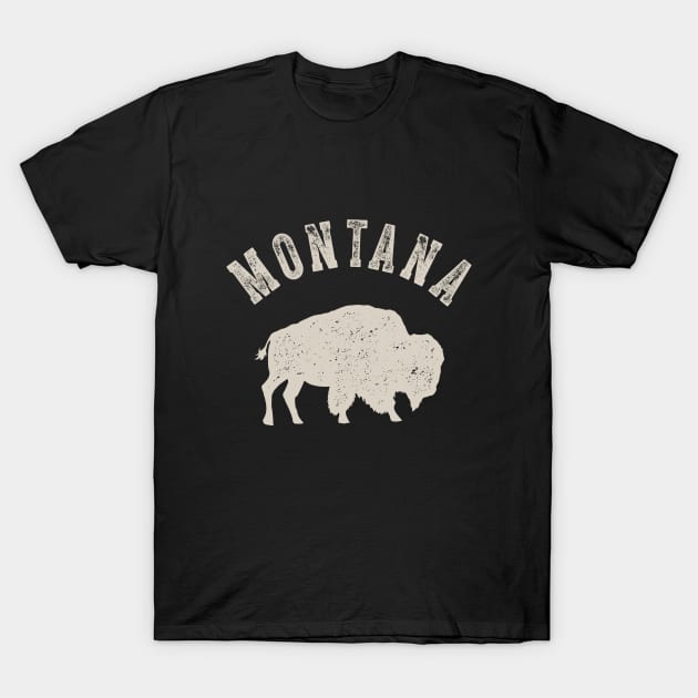 Vintage Montana Buffalo Bison T-Shirt by MerchFrontier